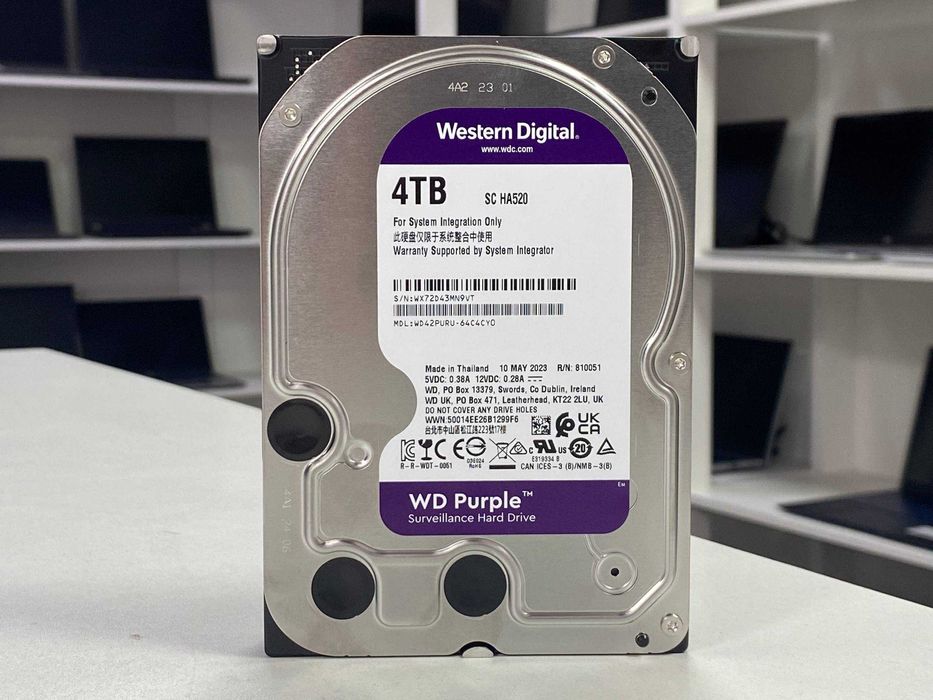 Новый жесткий диск WD Purple 3.5" — 4 ТБ 100% в идеальном состоянии