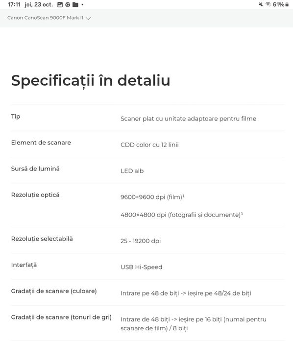 Scaner Canoscan 9000F MarkII