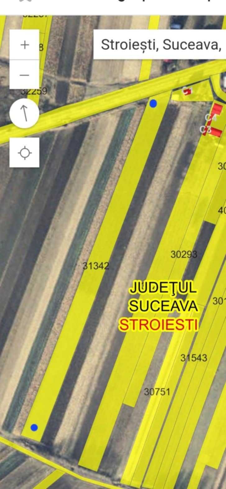 Teren 9141mp( 1161mp intravilan, 7980mp extravilan) Stroiesti Suceava
