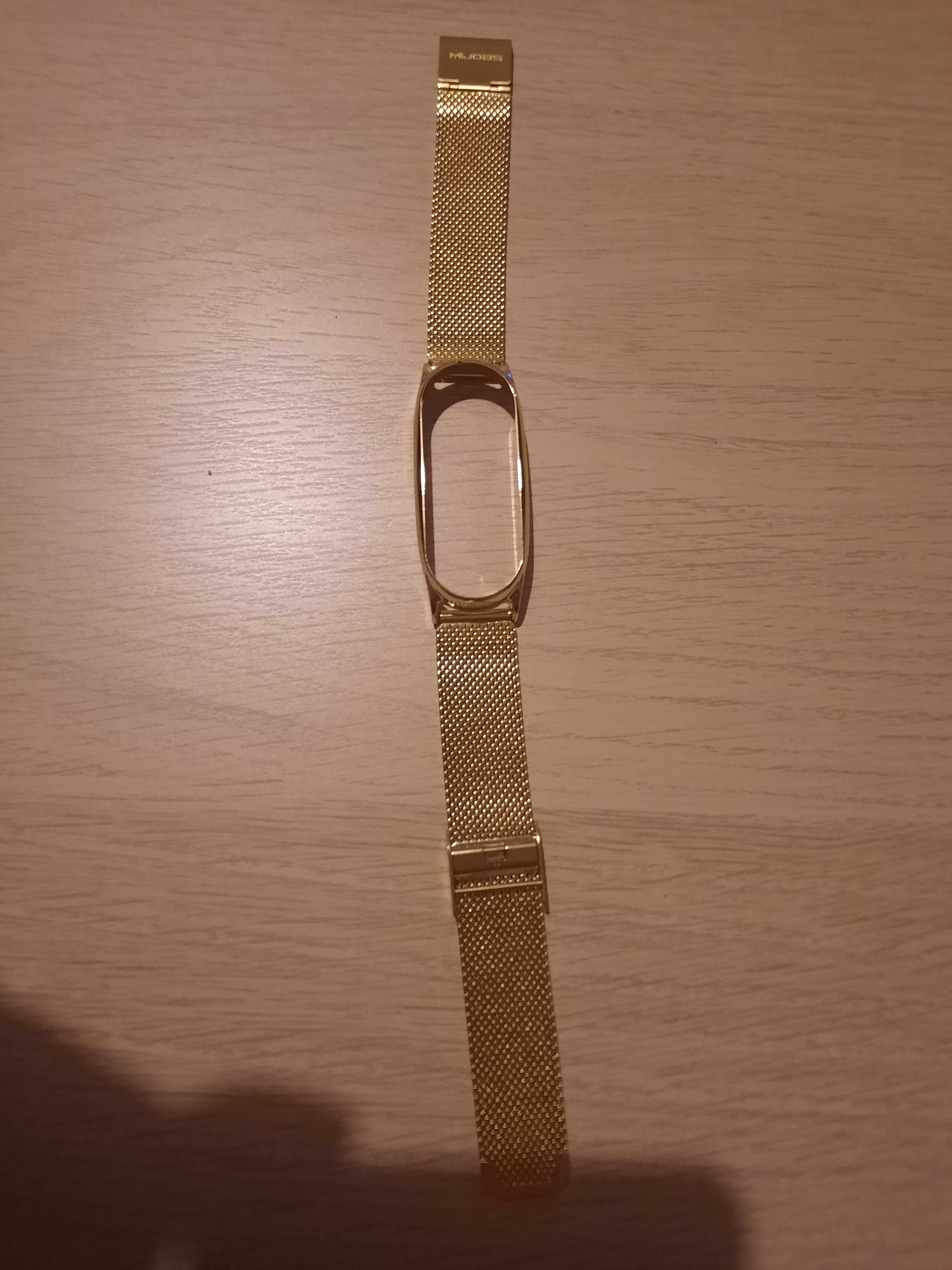 Curea Xiaomi Mi band 5/6, otel inoxidabil, auriu