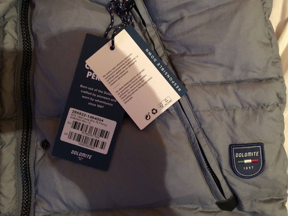 НОВ DOLOMITE 76 Fitzroy Long Vest ОРИГИНАЛ дамски елек 90%пух-10%пера