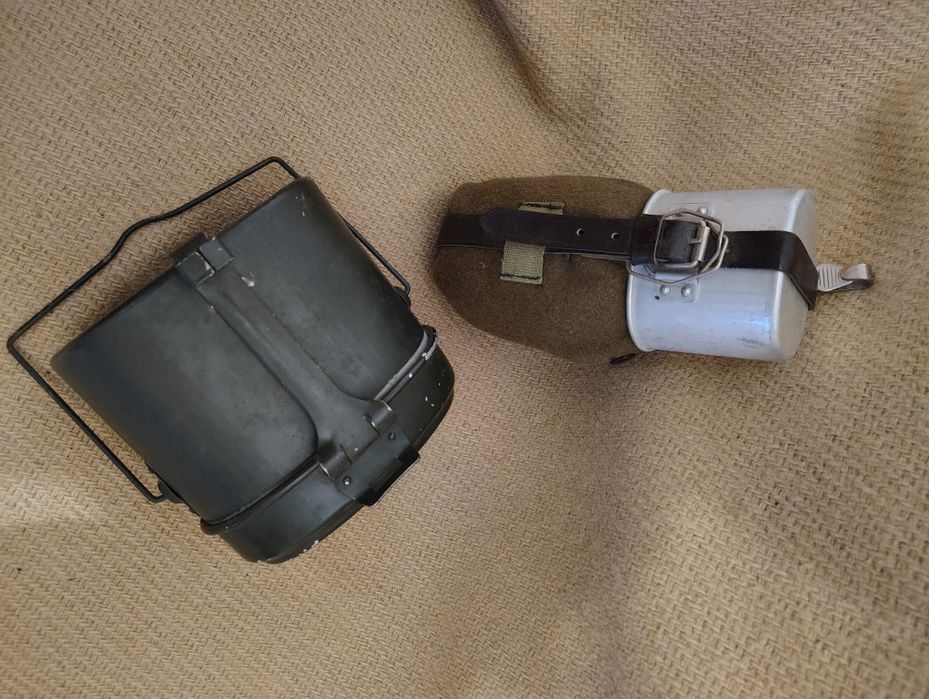 Bidon de apa plosca si gamela militare RSR