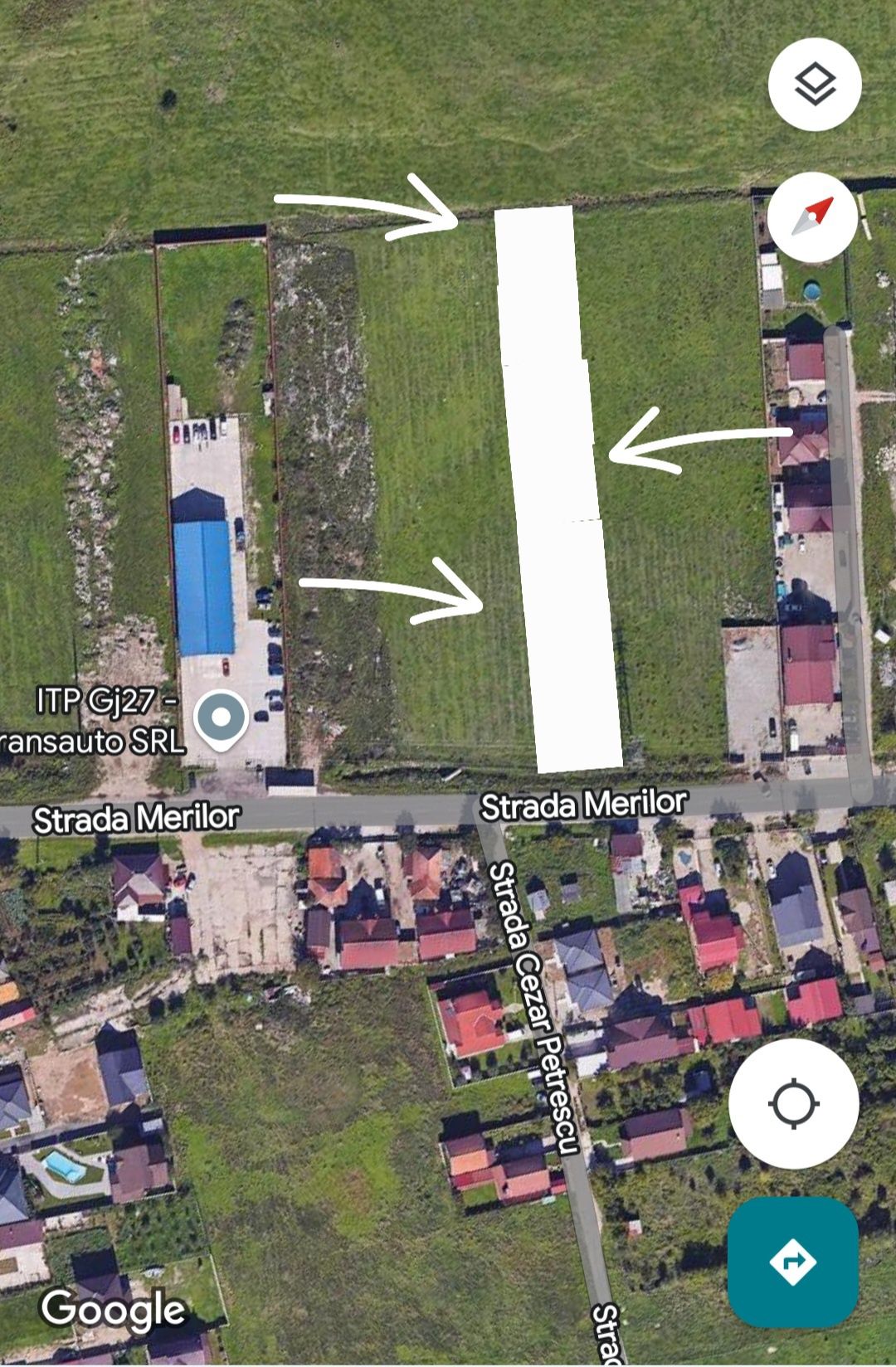 Vând teren intravilan , str. Merilor 5000mp