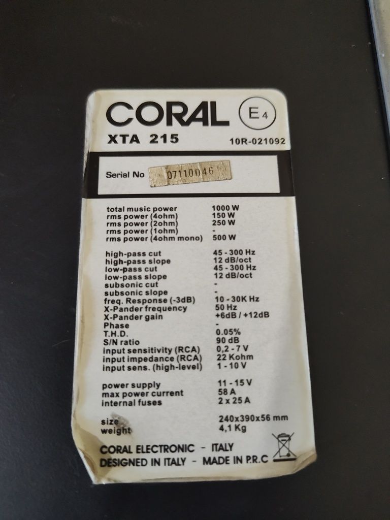 Усилвател Coral xta 215