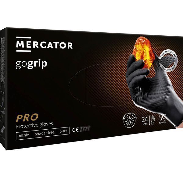 Премиум нитрилни ръкавици mercator gogrip за механици, размер xl 50 бр