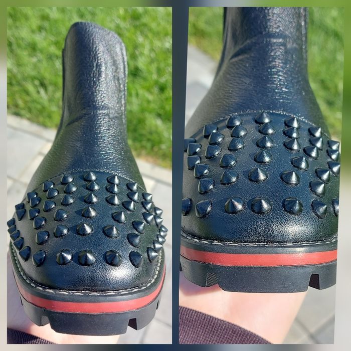 Ghete de piele Christian Louboutin cu tinte