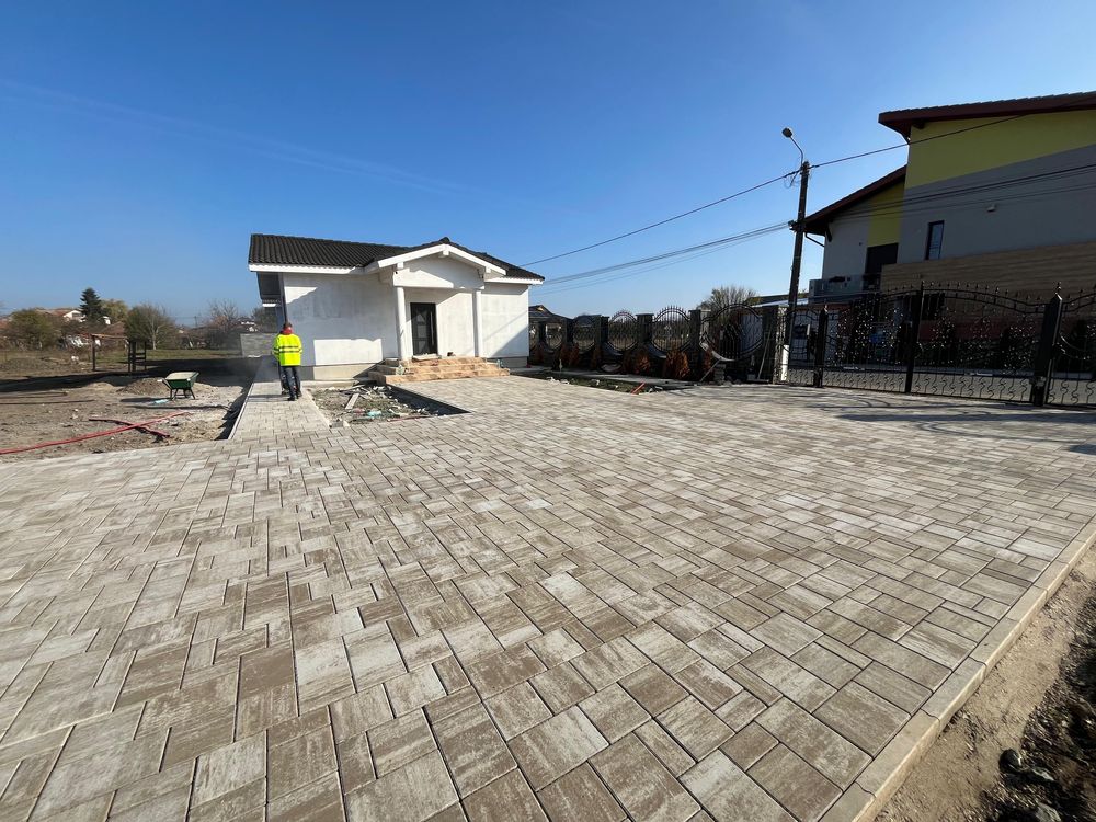 Montaj pavaje borduri rigole dale montare cu pavele