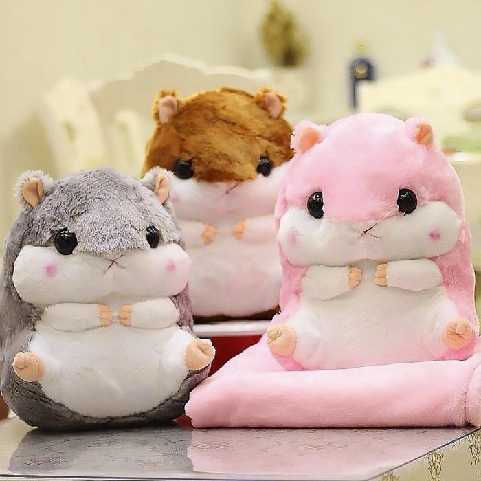 Игрушка плед мягкая 3 в 1 хомяк подарок подушка Доставка хит мишка аю