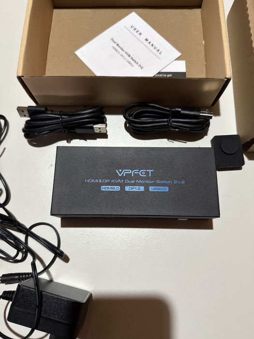 Switch KVM VPFET VP-SW272 HDMI 2.0,DP 1.2,USB 3.0,4k60Hz,2x2monitoare