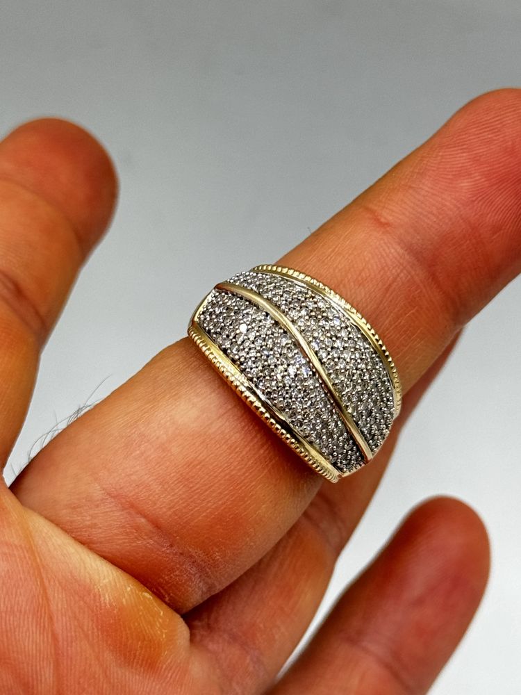 Inel Aur 14 k Cu Diamante Aproxmativ 150 de pietre