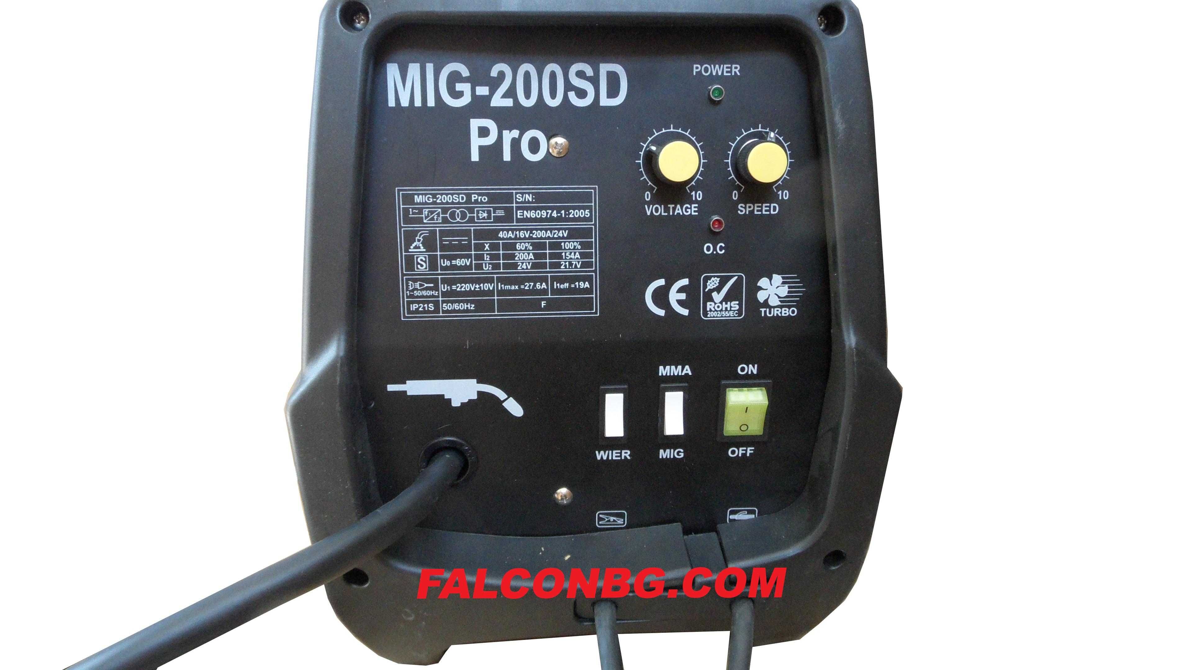 Со2 MIG-MAG Телоподаващ апарат MIG-200 SD PRO реални ампери