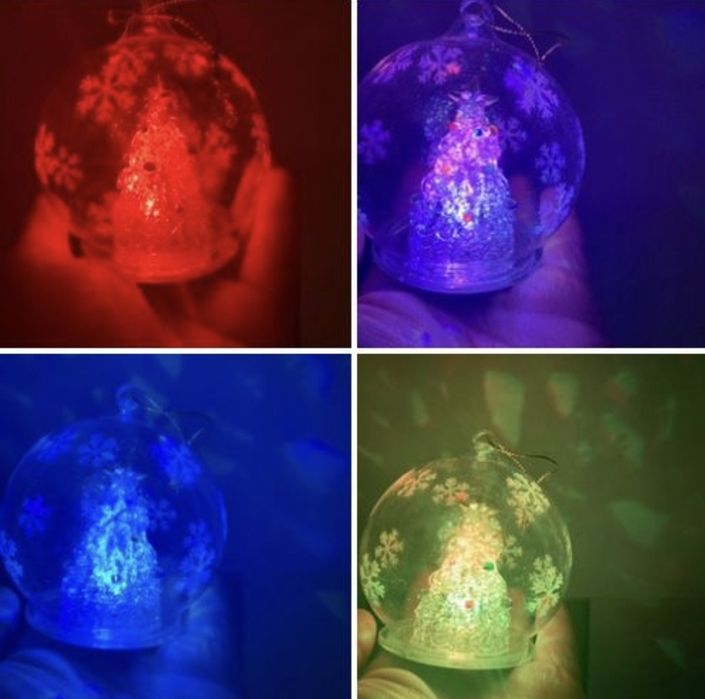 Glob Craciun cu brad interior luminos ce isi schimba culoarea, Avon