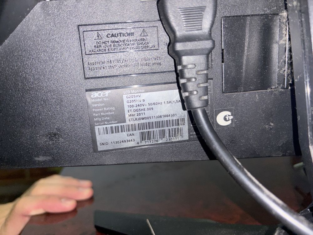 Монитор ACER в неврабочем состоянии