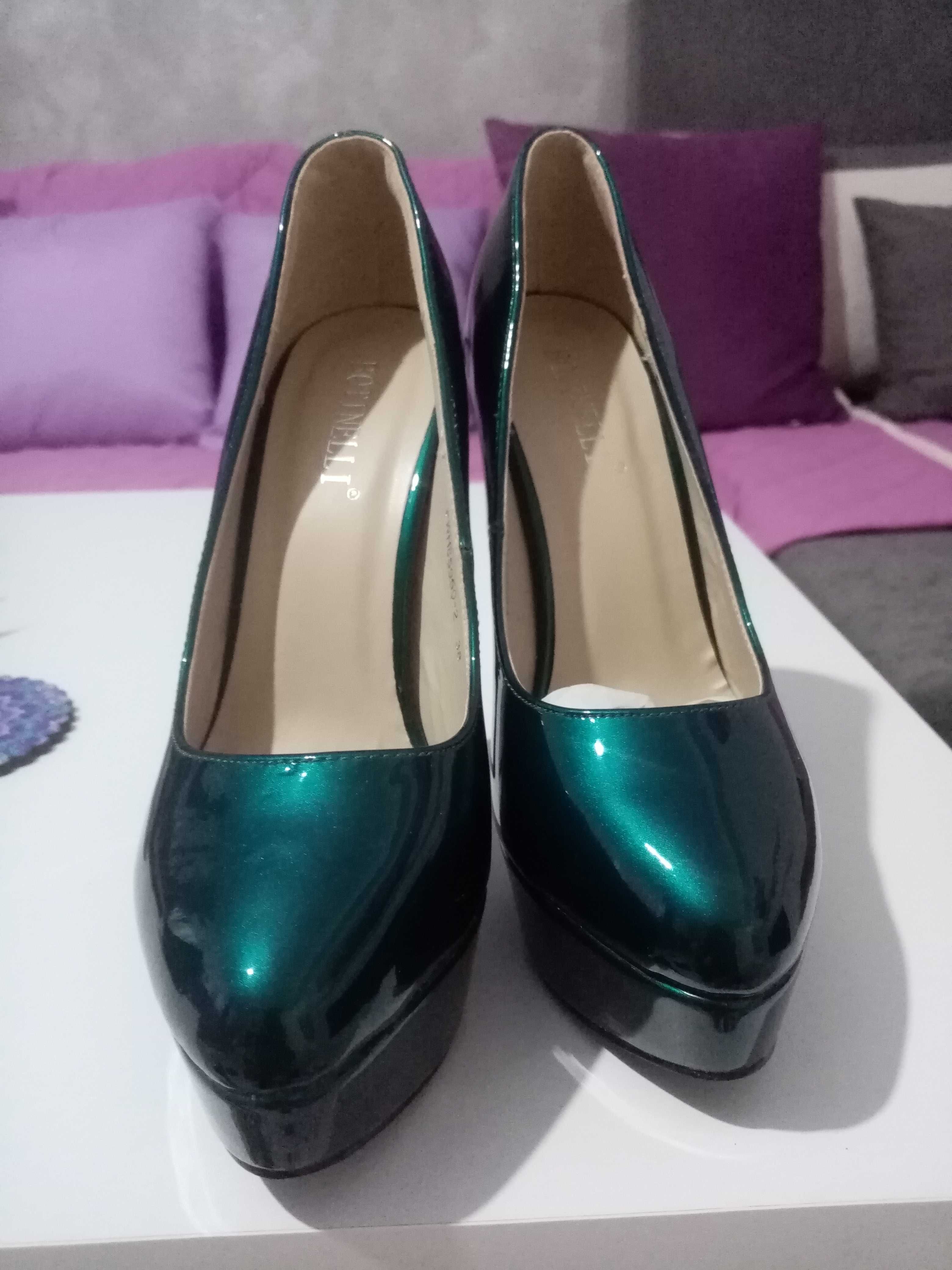 Pantofi noi nouți,  Verde smarald, masura 38