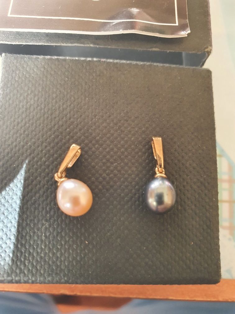 pandante perle naturale in montura de aur