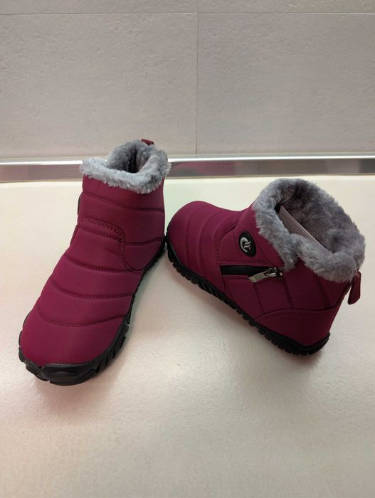 CELANDA Ghete de iarnă Barefoot, calduroase, impermeabile, visinii, 36