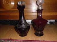 Set 2 sticle mari ,cu pahare din rubin