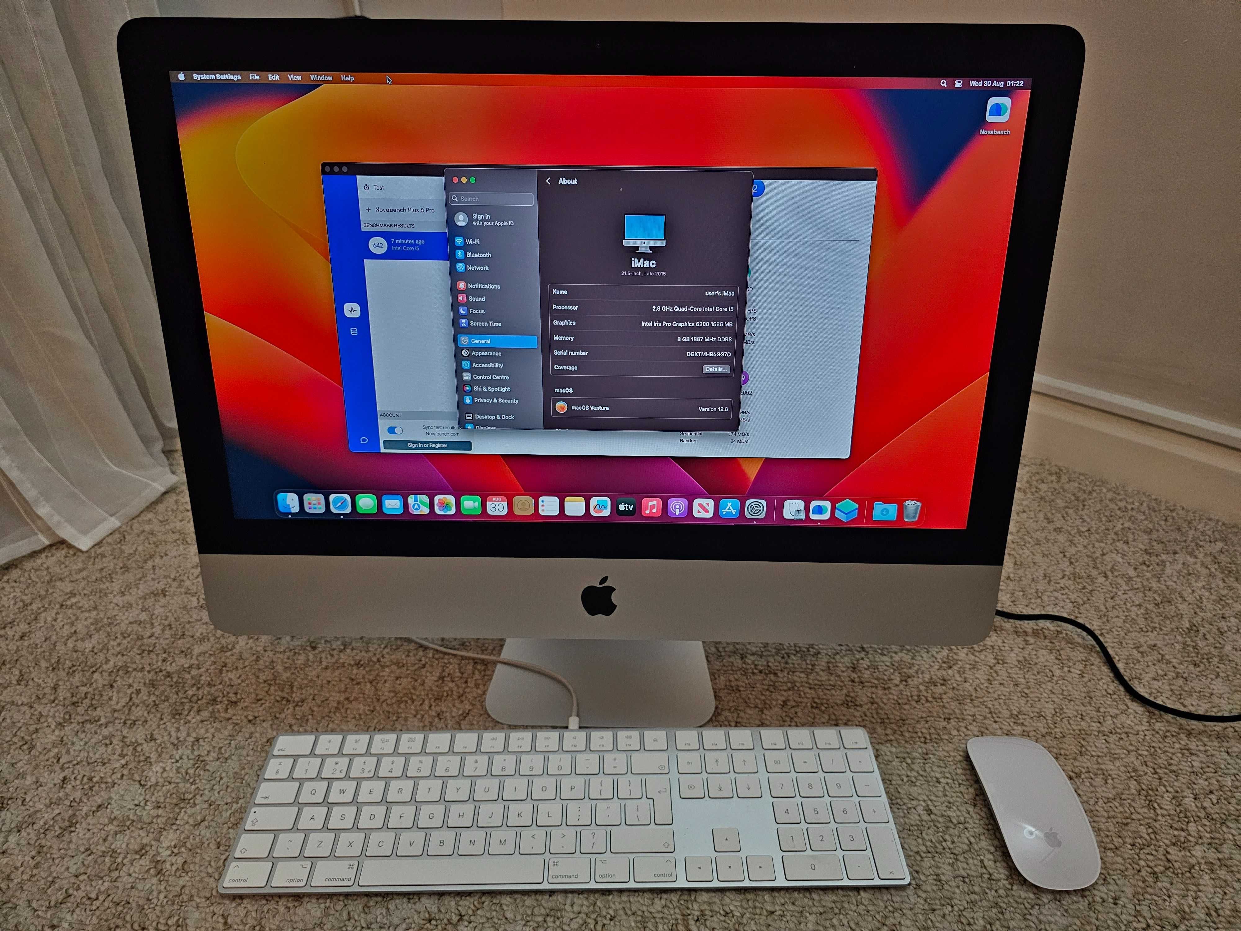 Imac 21.5 2015 Ventura i5 2.8ghz 1TB Fusion Drive 8gb