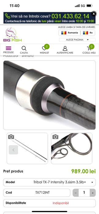 Set 3 lansete shimano tx7-intensity:3,66/3,5lb