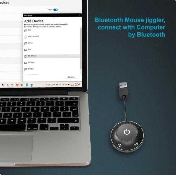 Game Moji AirDrive BLUETOOTH Mouse Jiggler ВграденаБатерия Mouse Mover