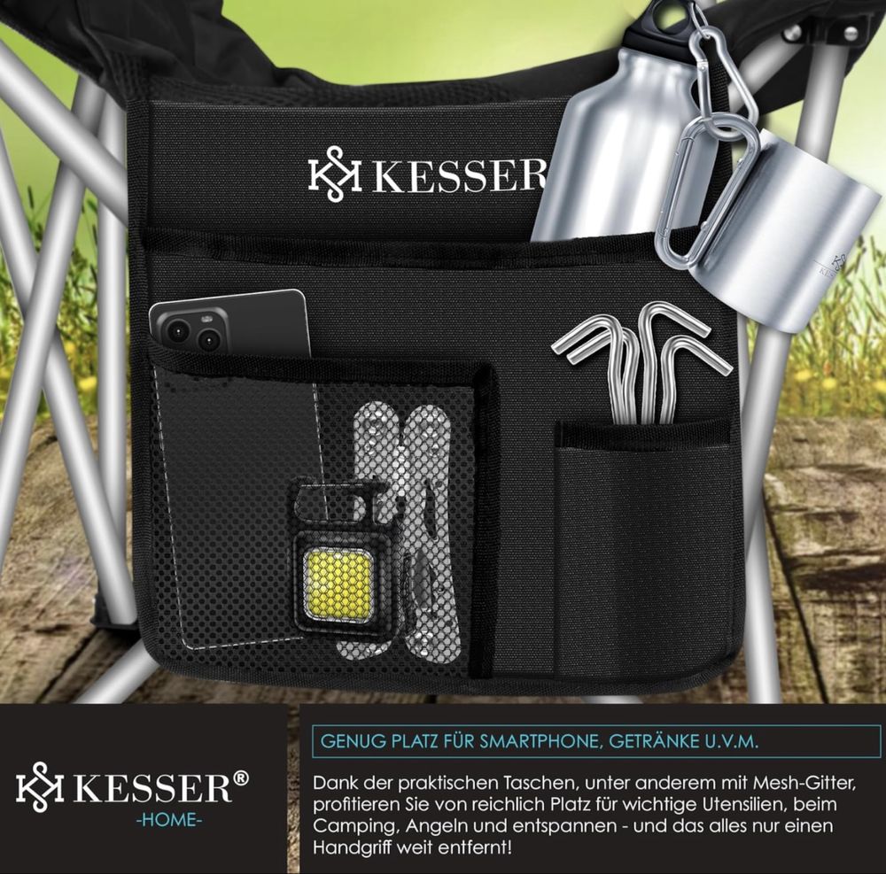 KESSER® Стол за къмпинг Сгъваем до 150 кг