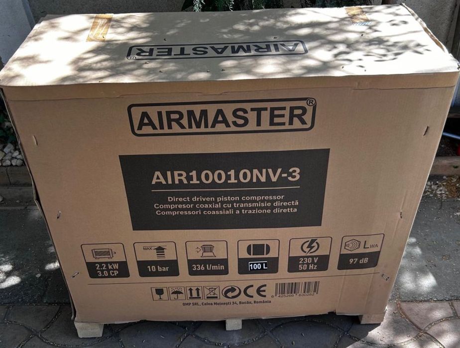 Compresor de aer Airmaster AIR10010NV-3, 2.2 kW, 3 CP, 10 bar, 336 L