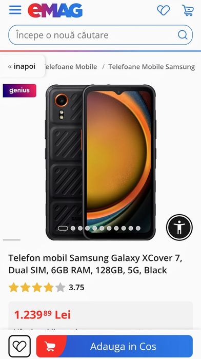 SAMSUNG XCover 7 Black Duos 6/128 GB  nou la cutie!