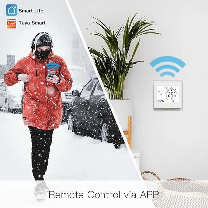 Termostat programabil inteligent WIFI  aplicația Smart Life Tuya Alexa