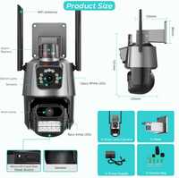 Camera Supraveghere IP Rotativa 360°  Wifi / 4K 8MP / Dual Screen