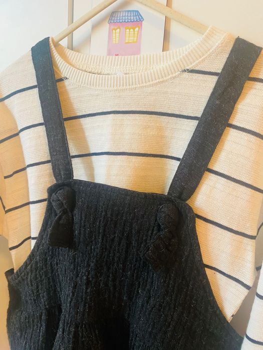 Sarafan negru & bluza Zara fetite 4-5 ani