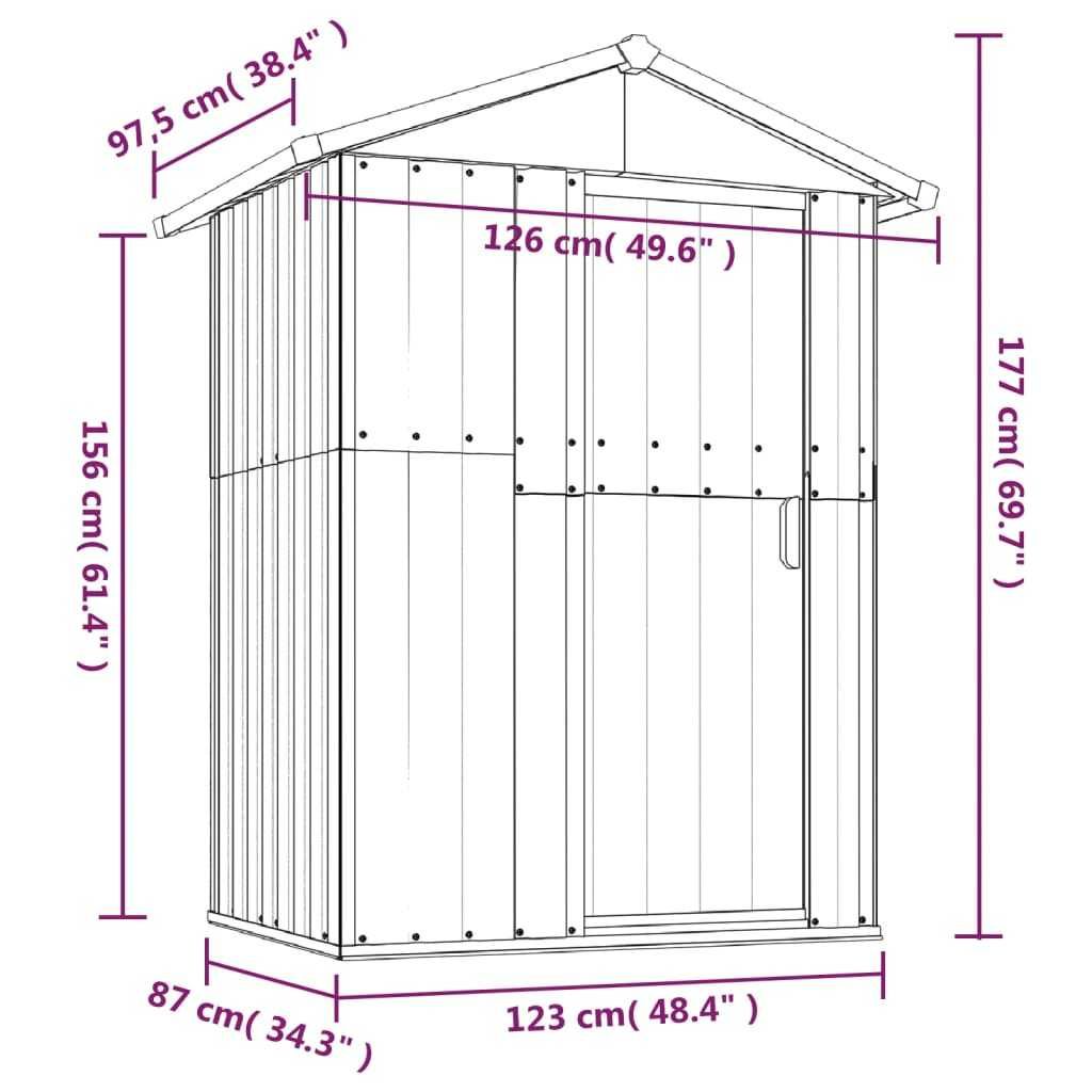 Градинска барака в Различни цветове 126x97,5x177 см