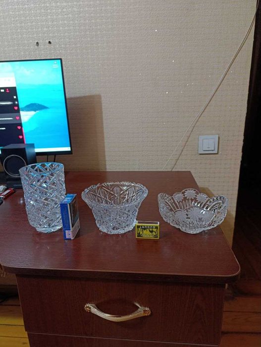 Ваза. Конфетница. Салатница. Хрусталь.