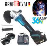 Безчетков Ъглошлайф Акумулаторен KrafT  36V 2x 8.0АH 125мм