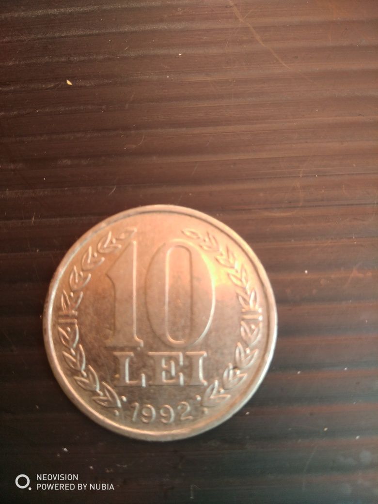 Monedă 10 lei 1992