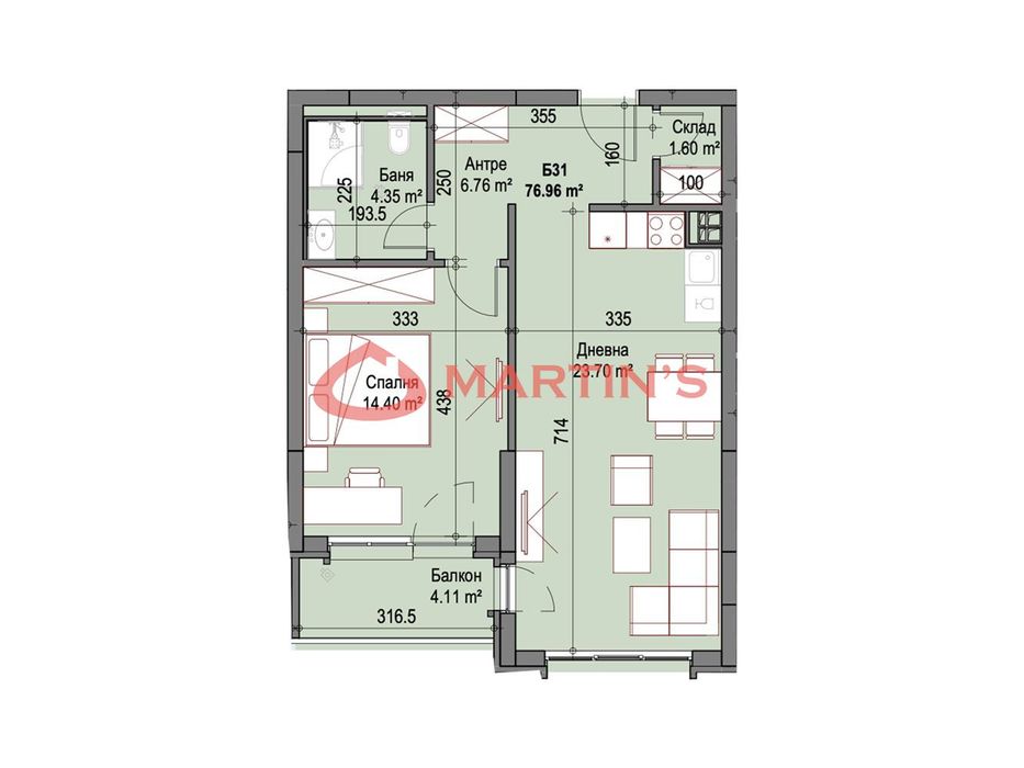 Продава се Двустаен апартамент в София, Сухата река - 77 кв.м за 3252 €/кв.м - Снимка #2