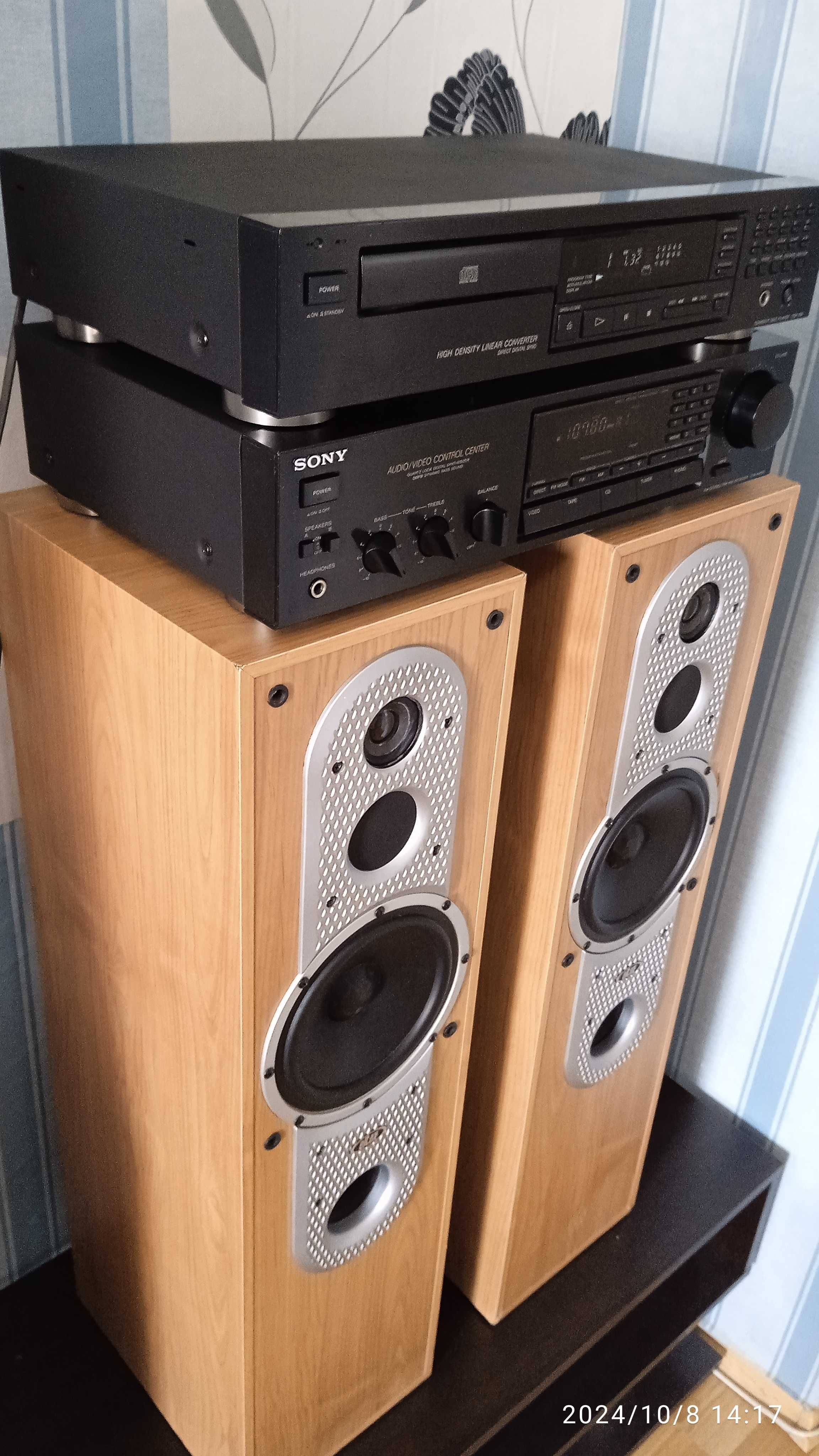 Уредба Sony + Тонколони Eltax ресивър цд плеър receiver сони cd player