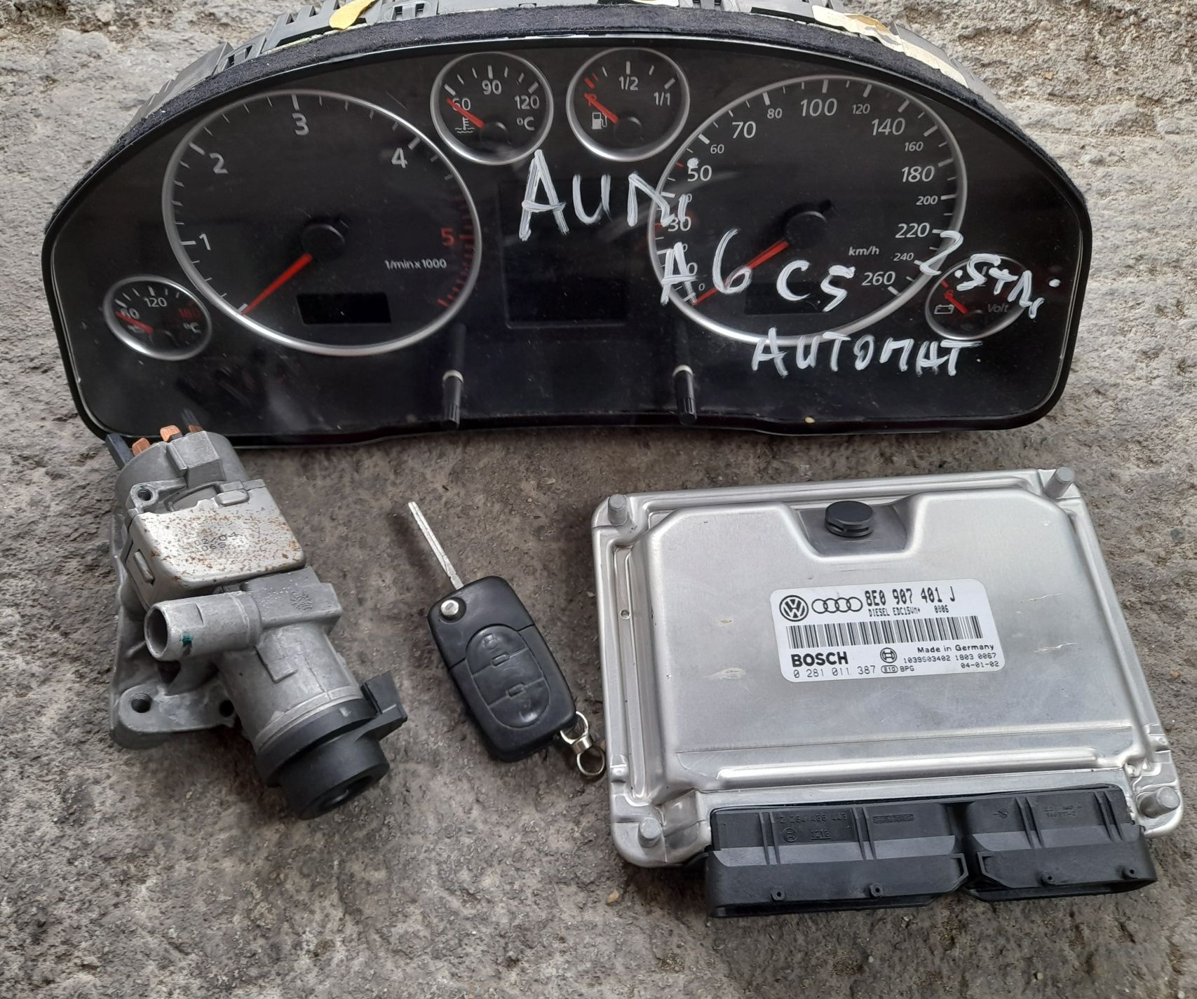 Kit pornire complet ECU 2.5tdi Audi A6 C5 Allroad Automat 8E0907401J