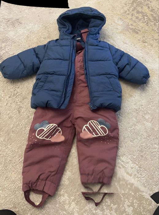 Salopeta de iarna cu geaca 9-12 luni