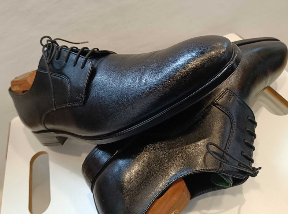 Pantofi derby 42 de lux plain toe Paul Smith piele naturala moale
