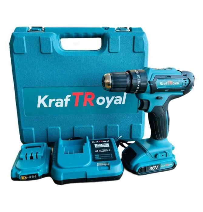 Акумулаторен винтоверт Kraft royal 36V с 2 батерии и куфар