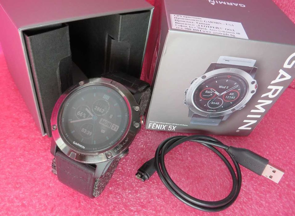 Garmin Fēnix® 5x Sapphire GPS Smartwatch часовник с карти (51мм)
