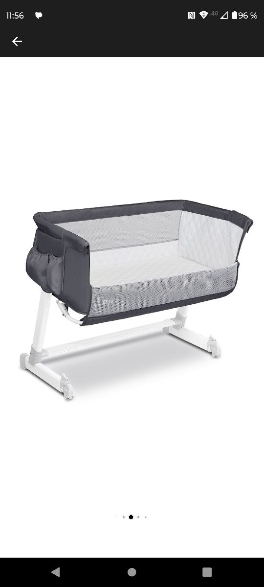 Patut 2 in 1 Lionelo Co-Sleeper Theo, Gri inchis