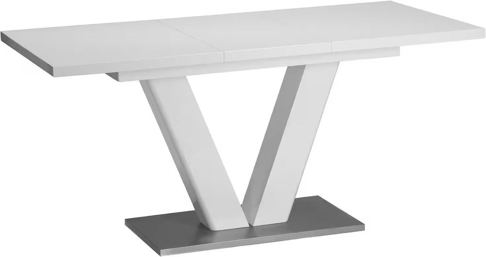 Masa estensibila alb lucios 120/160cm