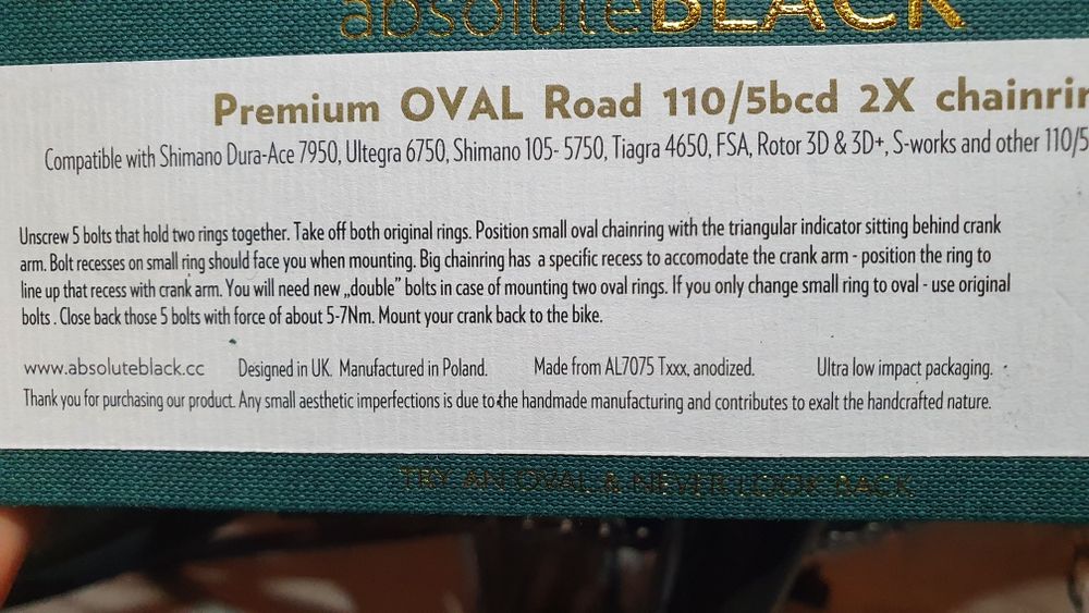 Absolute Black Ovale 52/36