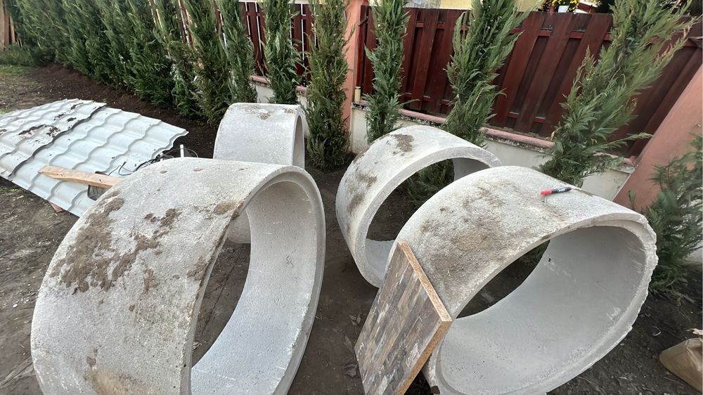 Inel beton Ø 100 cm - 50 cm înălțime - Ideal jardiniere / amenajări