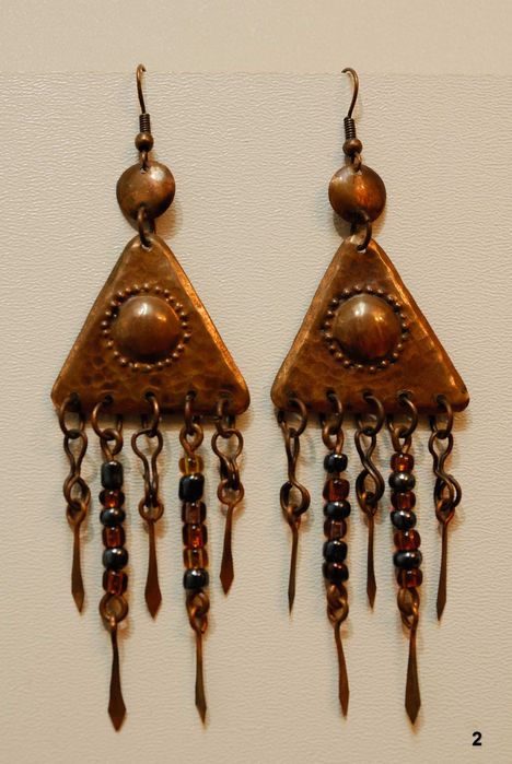 Обеци от мед  ръчна изработка -уникат