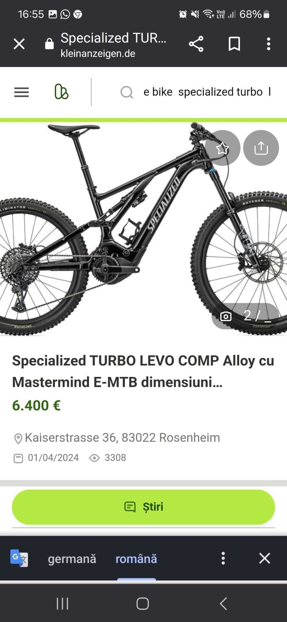 Bicicleta electrica   full suspension   specialized turbo levo