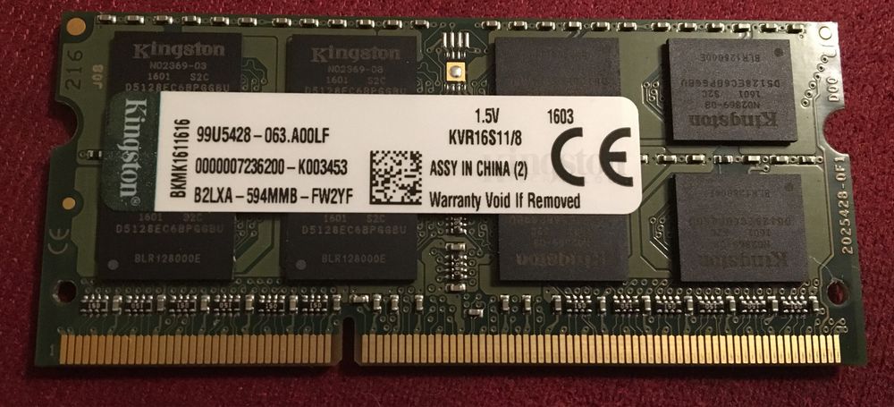 Рам памет Kingston 8GB  DDR3 за МacBook Pro A1278