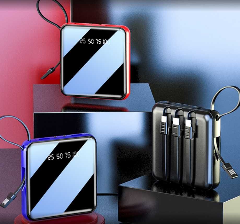 Външна батерия STELS Q40, PowerBank, 10000mAh, Черен/Син/Червен