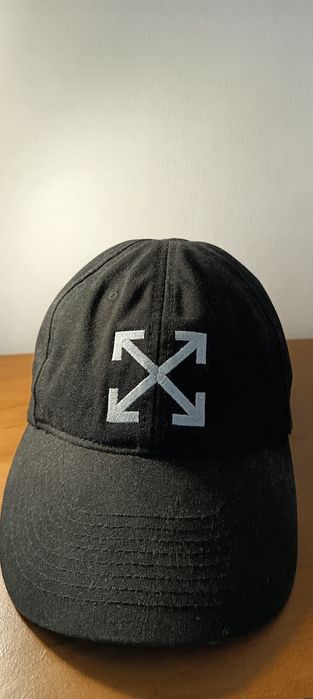 Off-White Black & White Embroidered Arrow Cap Hat Permanent authentic